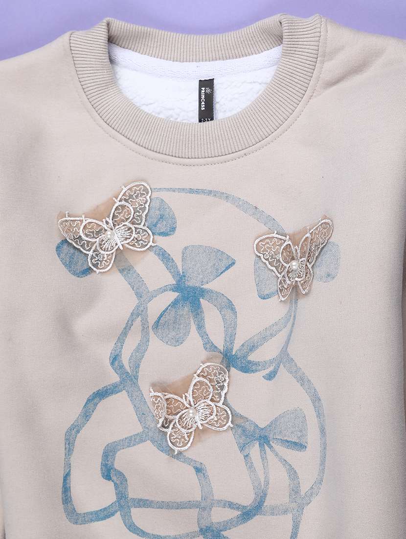 Girls Printed Long Sleeves Regular Fit Sweatshirt - 22507851 -  Standard Image - 2