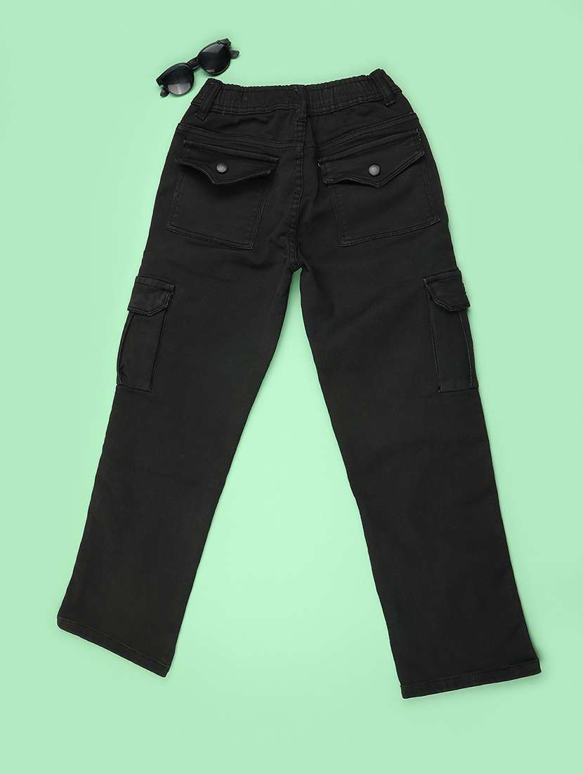boys solid mid rise regular fit cargo pant - 22507892 -  Standard Image - 2