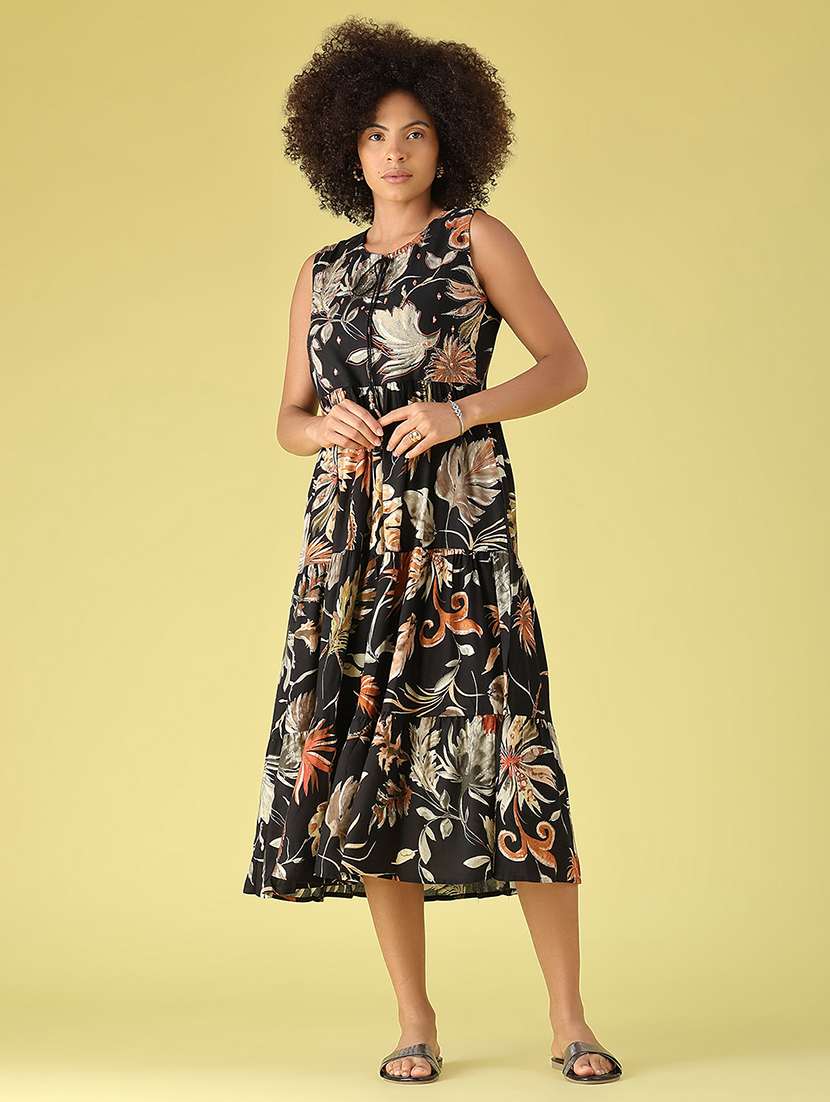 Women Printed Sleeveless Tiered Dress - 22508114 -  Standard Image - 2