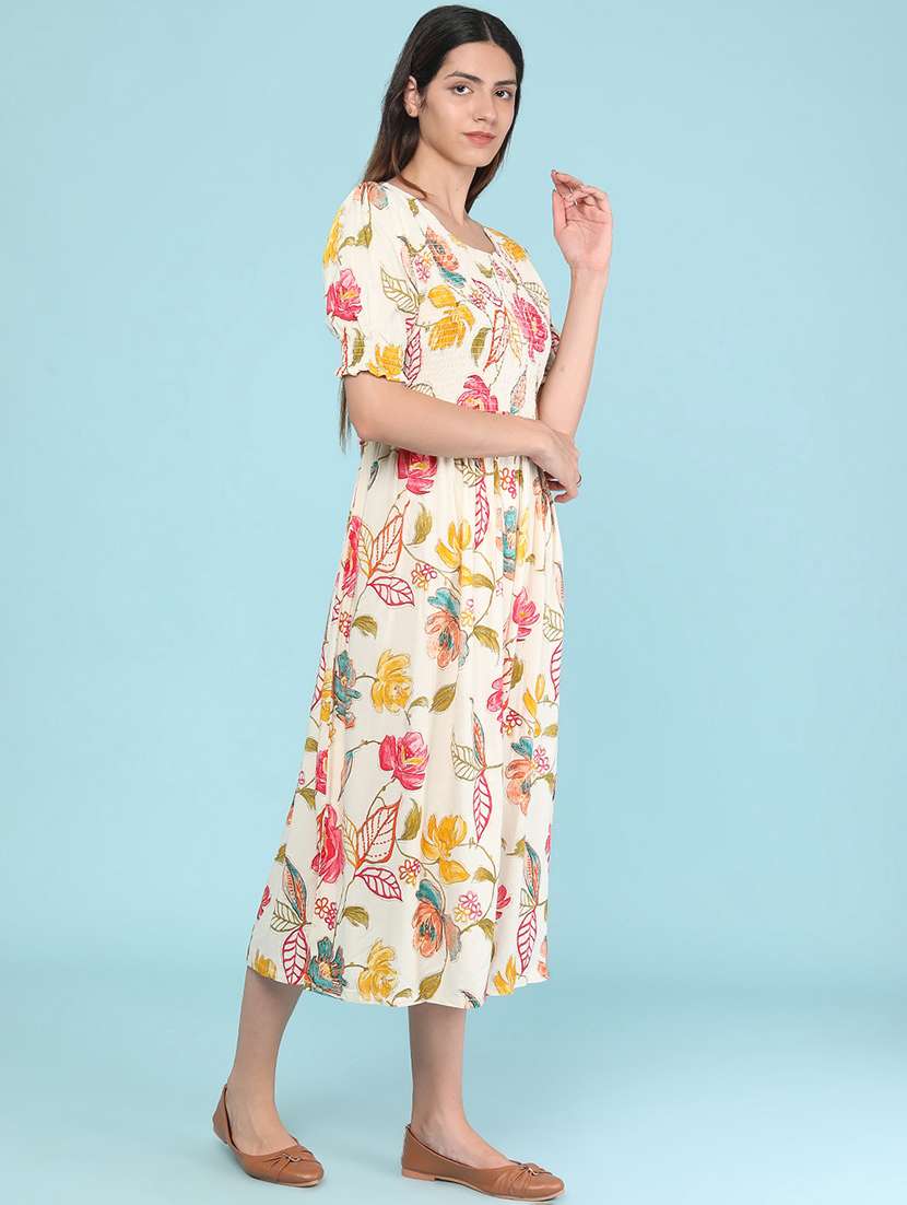 Women Printed Short Sleeves Fit And Flare Dress - 22508120 -  Standard Image - 2