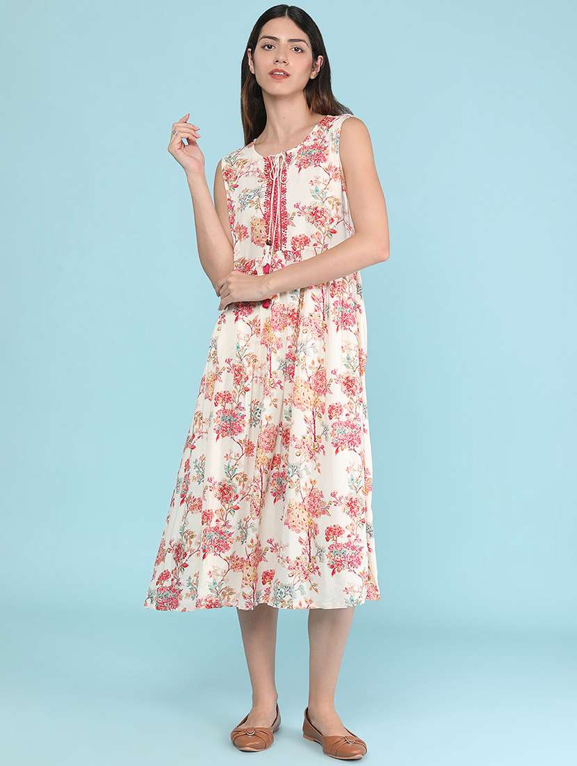 Women Printed Sleeveless A-line Dress - 22508121 -  Standard Image - 2