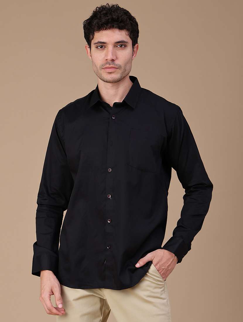 Men Solid Long Sleeves Regular Fit Casual Shirt - 22508317 -  Standard Image - 2