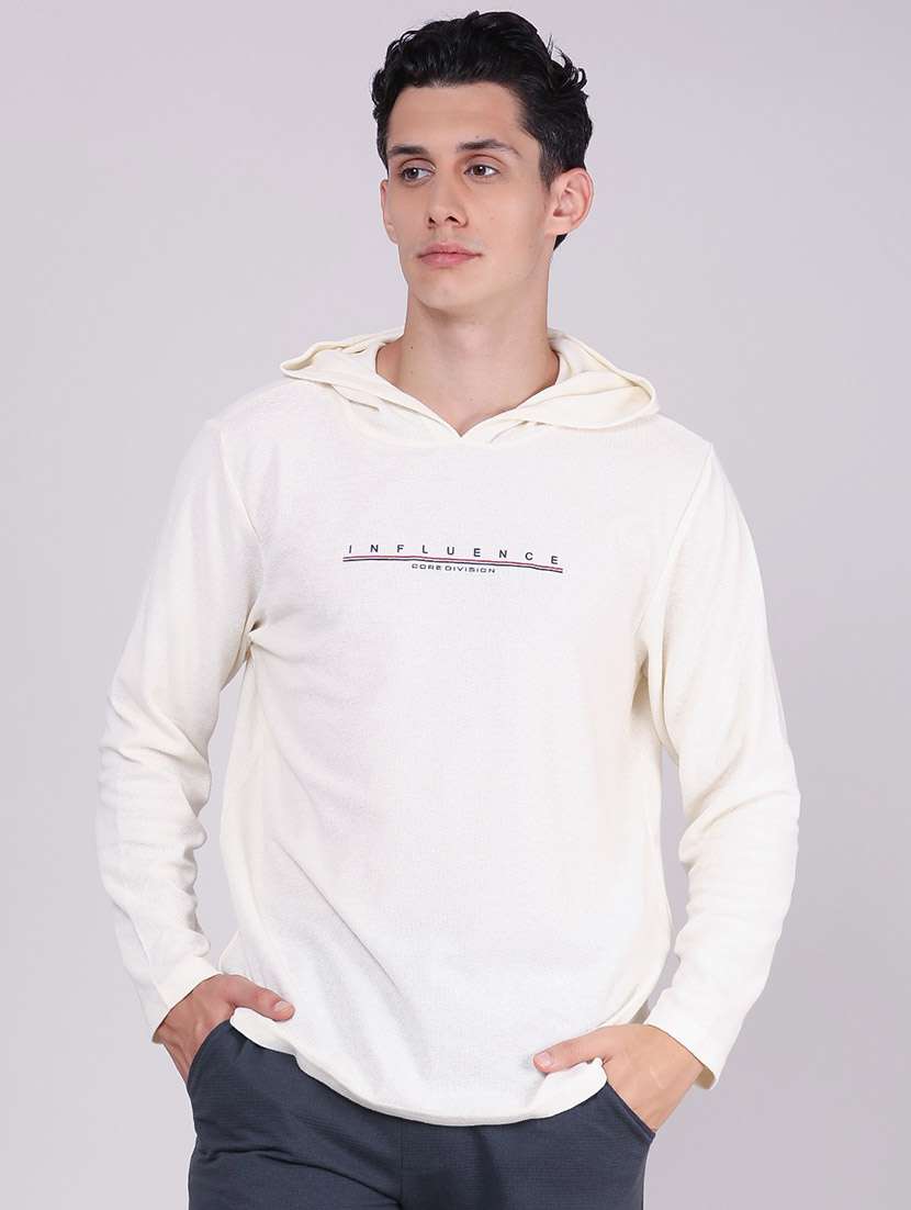 Men Typographic Long Sleeves Hooded T-shirt - 22508492 -  Standard Image - 2