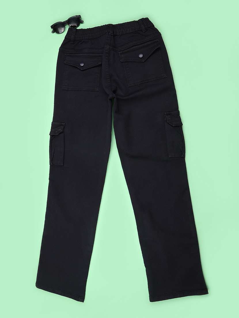 Boys Solid Mid Rise Regular Fit Cargo Pant - 22508538 -  Standard Image - 2