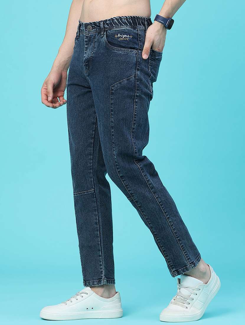 Men Plain Mid Rise Ankle Length Slim Fit Jeans - 22508622 -  Standard Image - 2