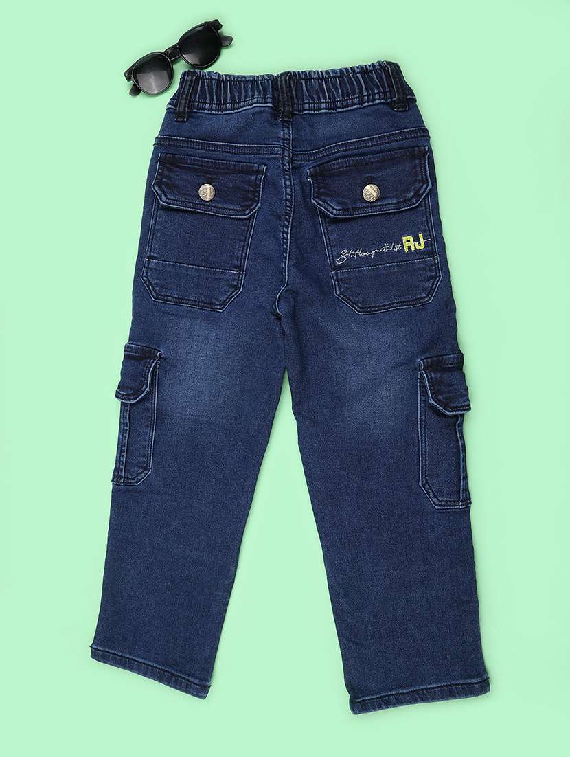 boys washed mid rise regular fit cargo jeans - 22508722 -  Standard Image - 2