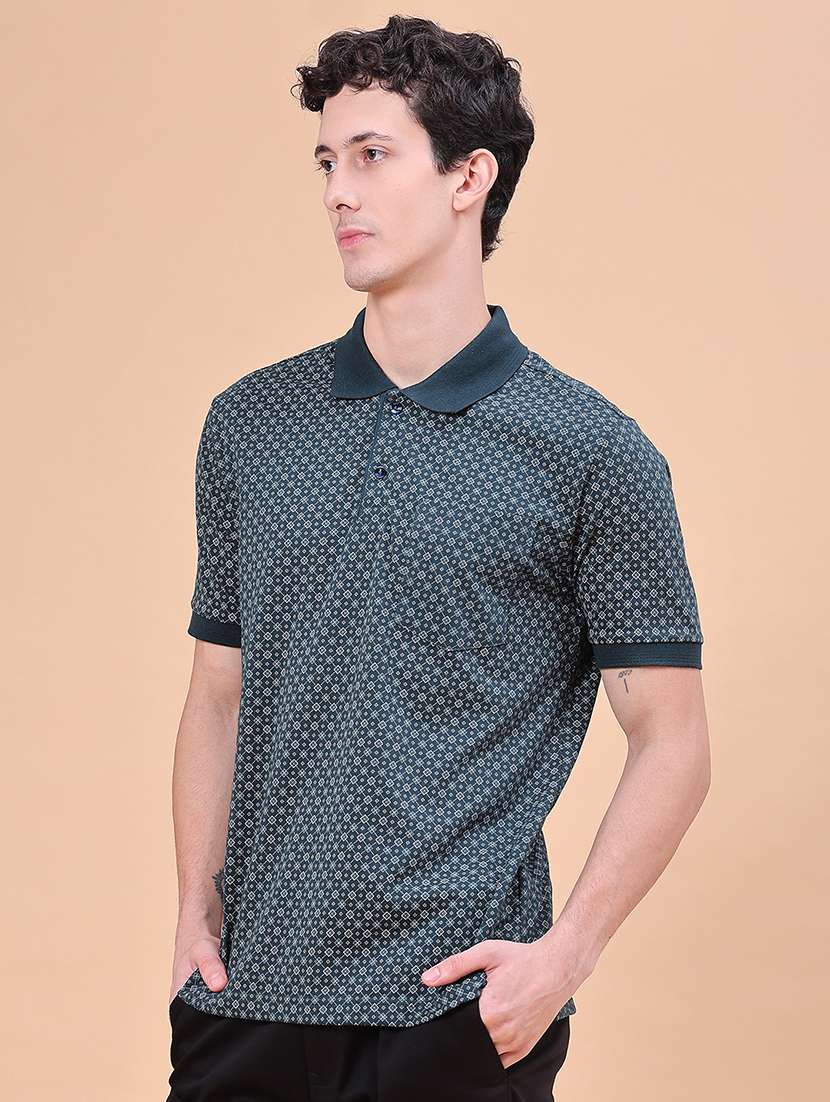 Men Printed Short Sleeve Regular Fit Polo T-shirt - 22508954 -  Standard Image - 2