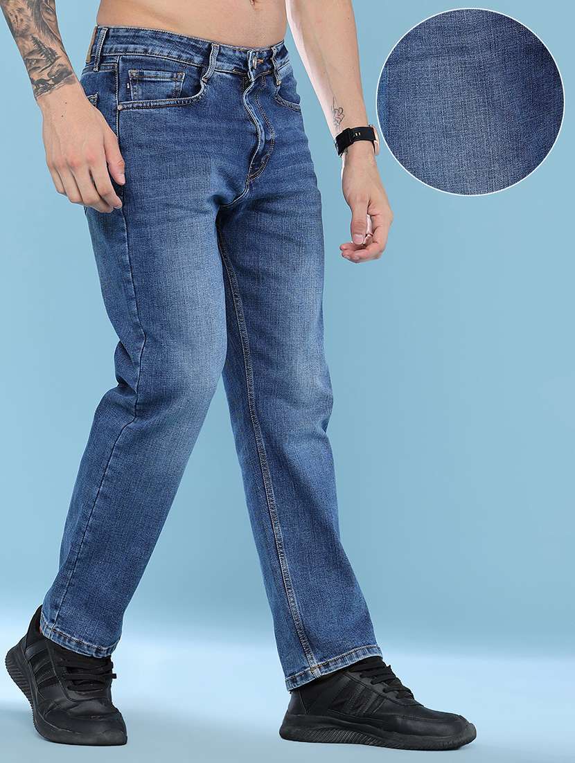 men washed mid rise full length straight jeans - 22509093 -  Standard Image - 2