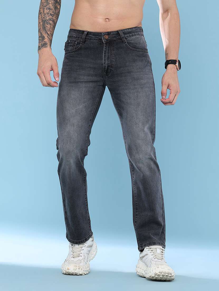Men Washed Mid Rise Full Length Straight Jeans - 22509095 -  Standard Image - 2