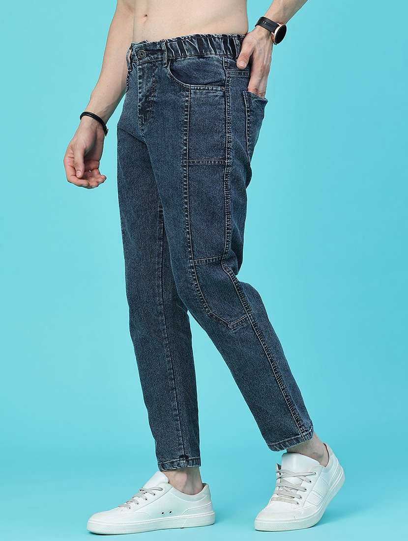 Men Plain Mid Rise Ankle Length Slim Fit Jeans - 22509100 -  Standard Image - 2
