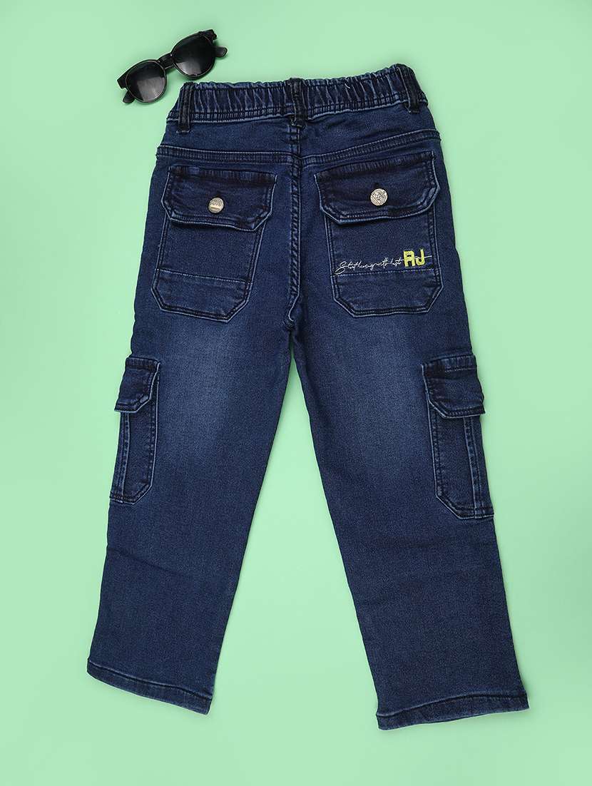 boys washed mid rise regular fit cargo jeans - 22509167 -  Standard Image - 2