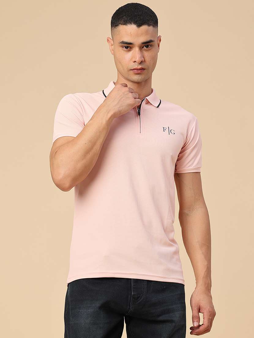 Men Solid Short Sleeve Slim Fit Polo T-shirt - 22509249 -  Standard Image - 2