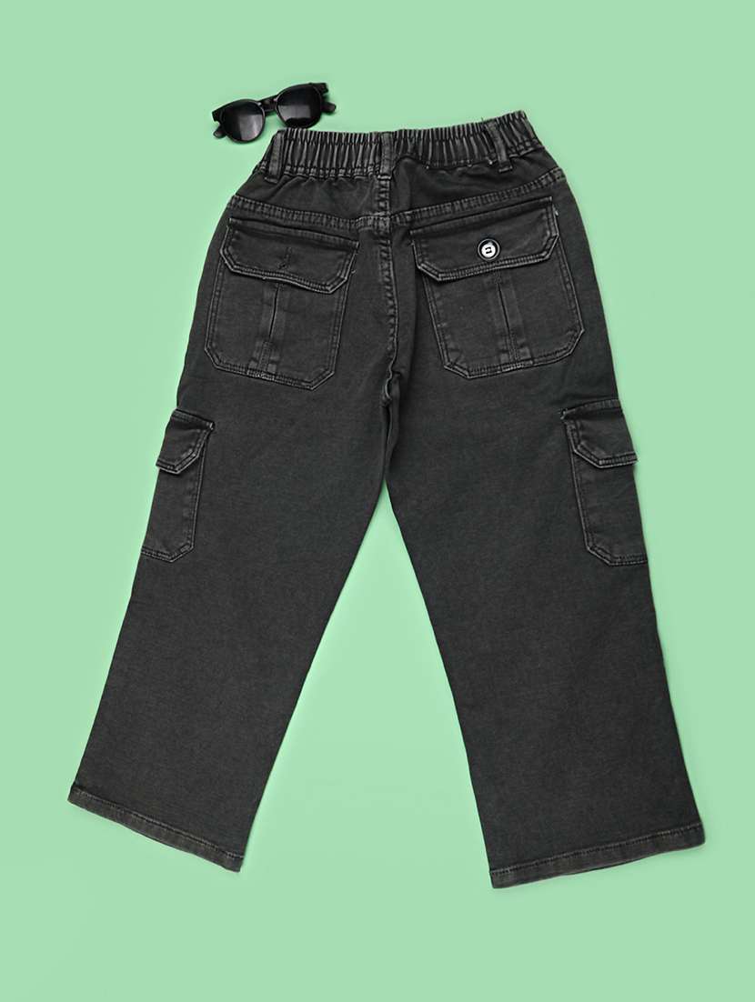 boys solid mid rise regular fit cargo pant - 22509620 -  Standard Image - 2