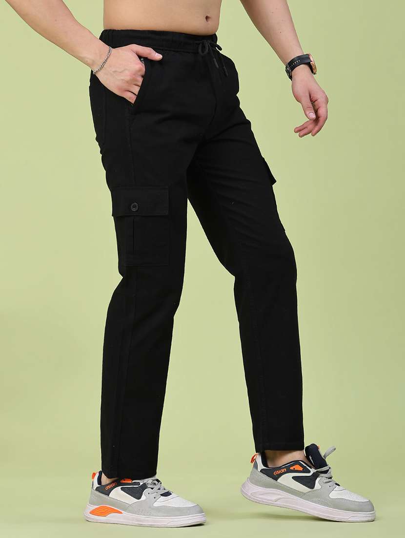 men solid mid rise regular fit cargo  - 22510299 -  Standard Image - 2