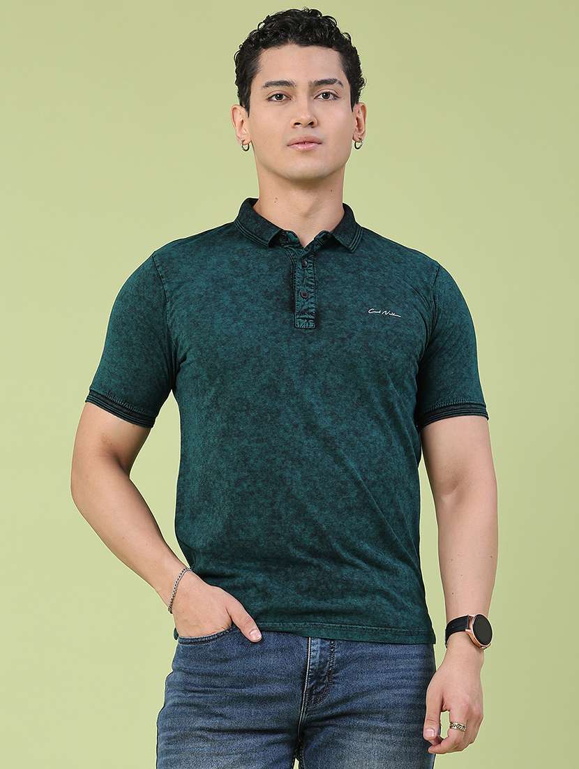 men self design short sleeve slim fit polo t-shirt - 22510412 -  Standard Image - 2