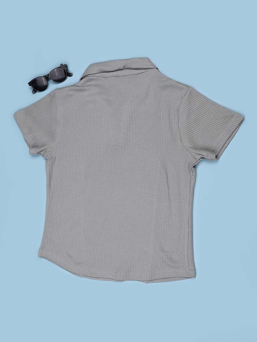 Girls Solid Short Sleeves Polo Tee - 22510562 -  Standard Image - 2