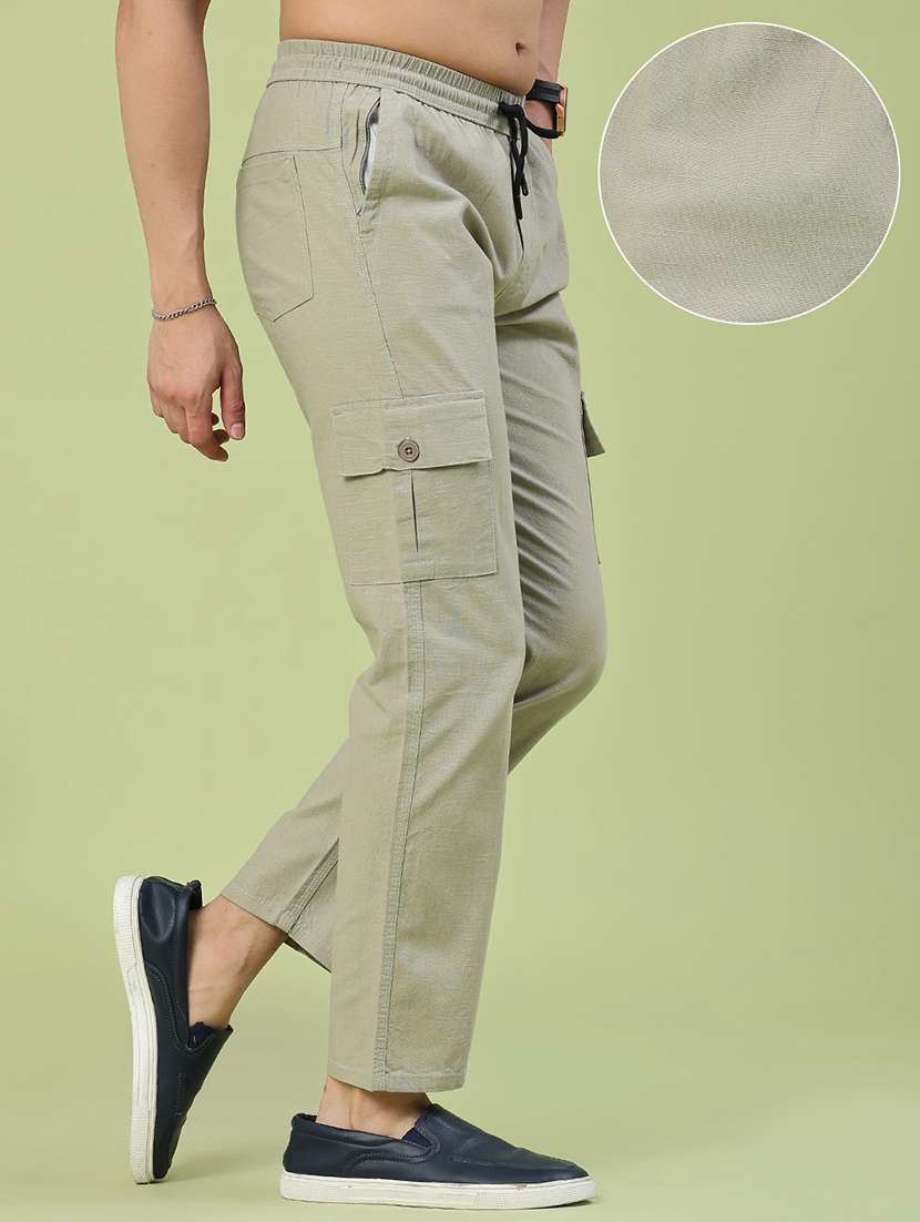 men solid mid rise regular fit cargo  - 22510659 -  Standard Image - 2