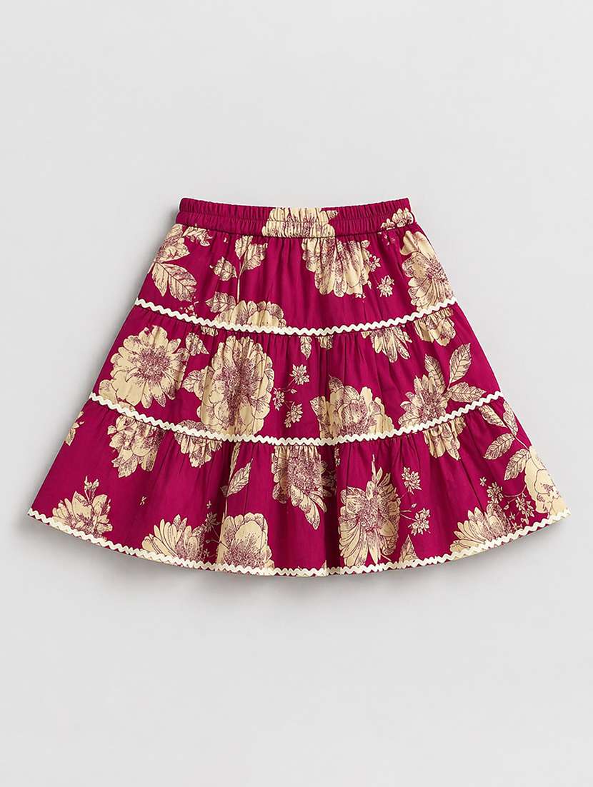 girls printed short sleeves top and skirt co-ord set - 22511077 -  Standard Image - 2