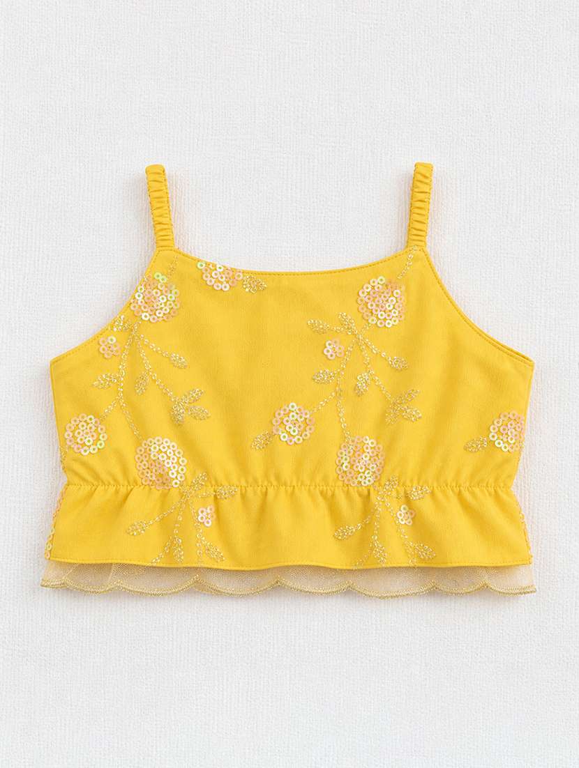 girls embroidered sleeveless lehenga choli set - 22511107 -  Standard Image - 2