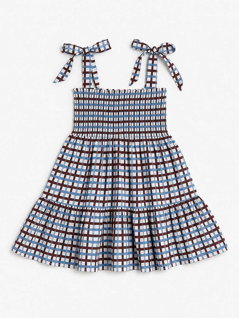 girls printed square neck sleeveless frock - 22511144 -  Standard Image - 2