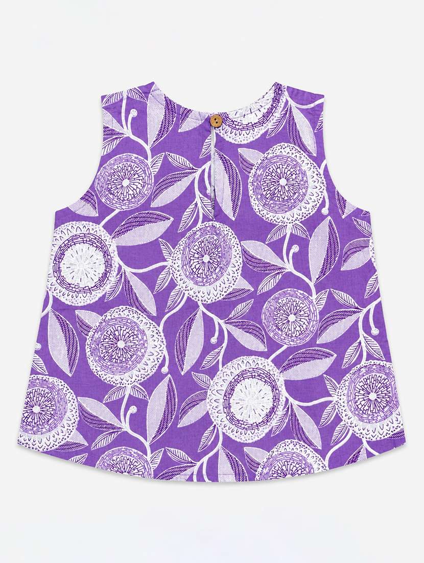 girls printed sleeveless top and shorts co-ord set - 22511151 -  Standard Image - 2