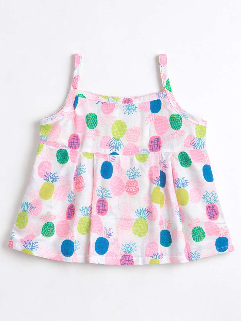 girls printed sleeveless top and shorts co-ord set - 22511209 -  Standard Image - 2