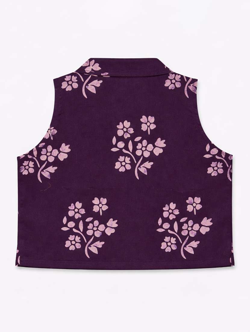 girls printed sleeveless top and skirt co-ord set - 22511236 -  Standard Image - 2