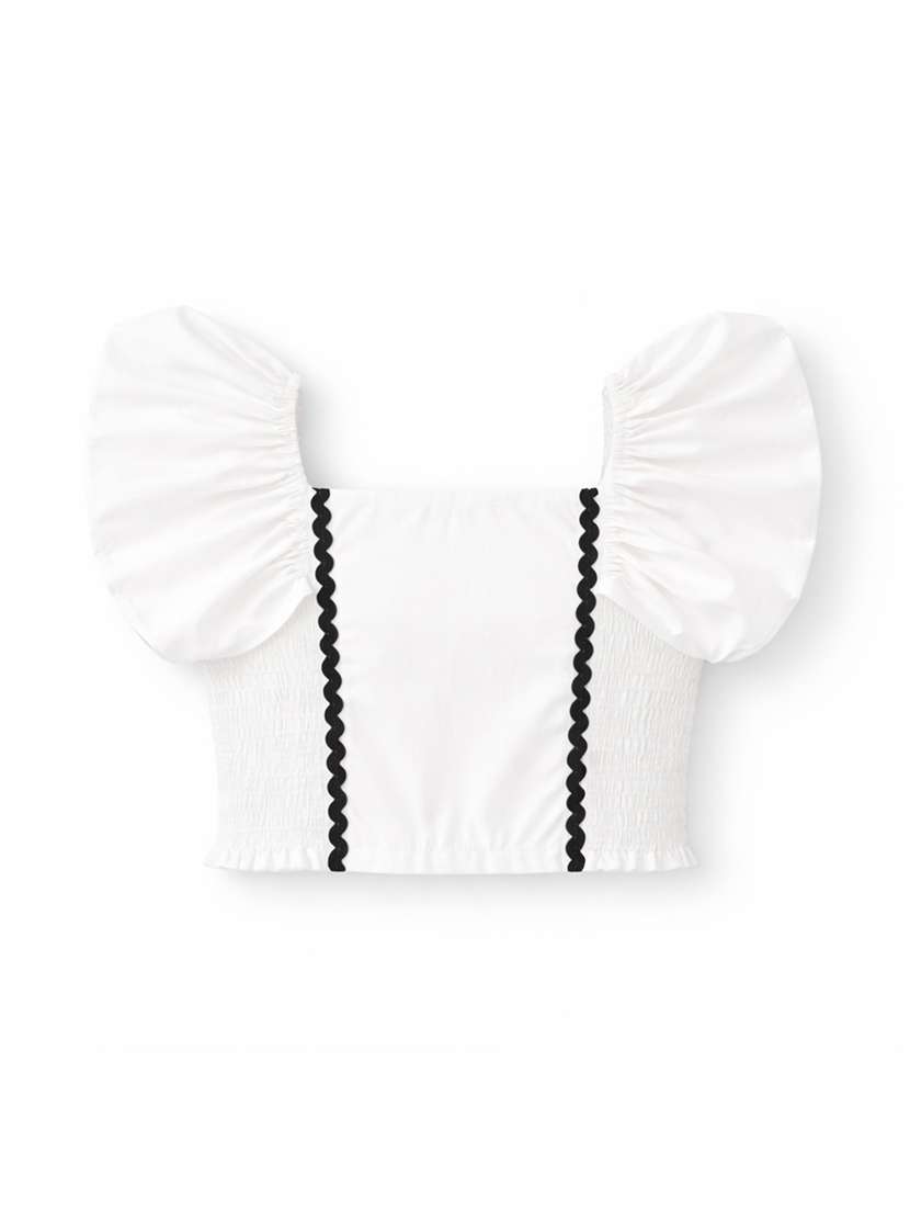 girls solid square neck top and skirt co-ord set - 22511239 -  Standard Image - 2