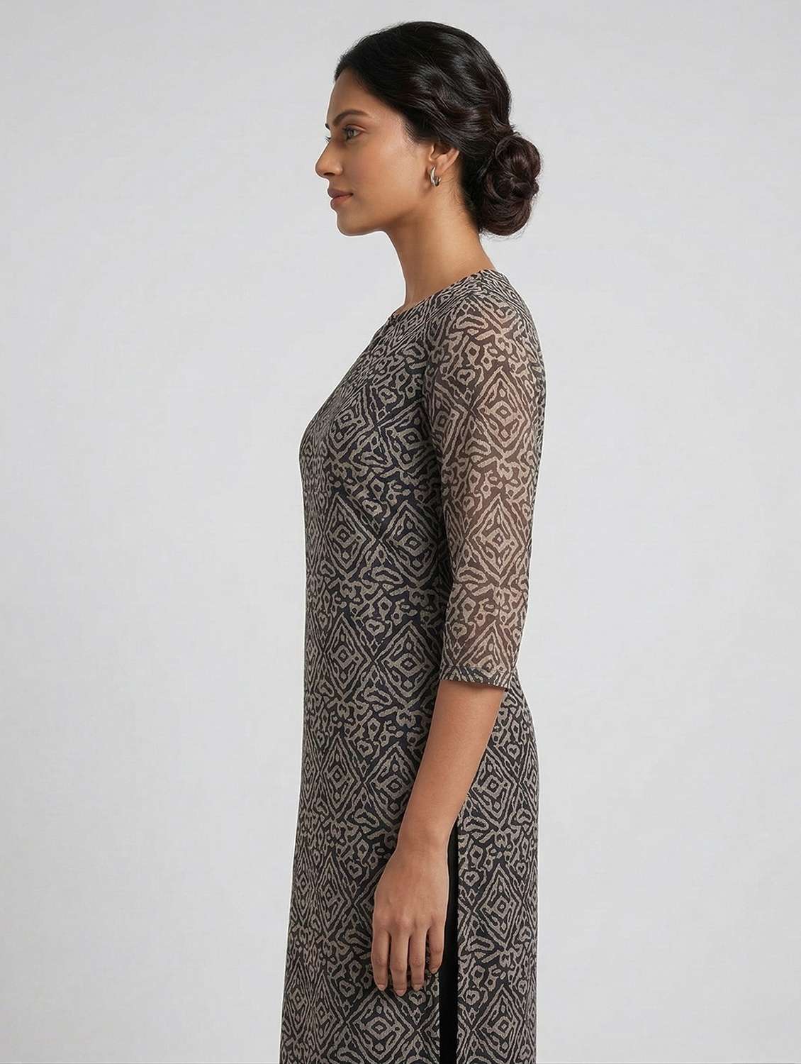 women printed keyhole neck straight kurta - 22511251 -  Standard Image - 2