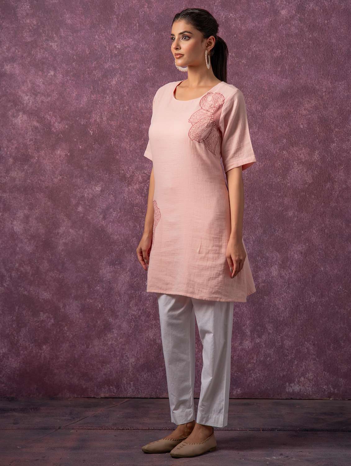 women embroidered round neck a-line kurta - 22511253 -  Standard Image - 2