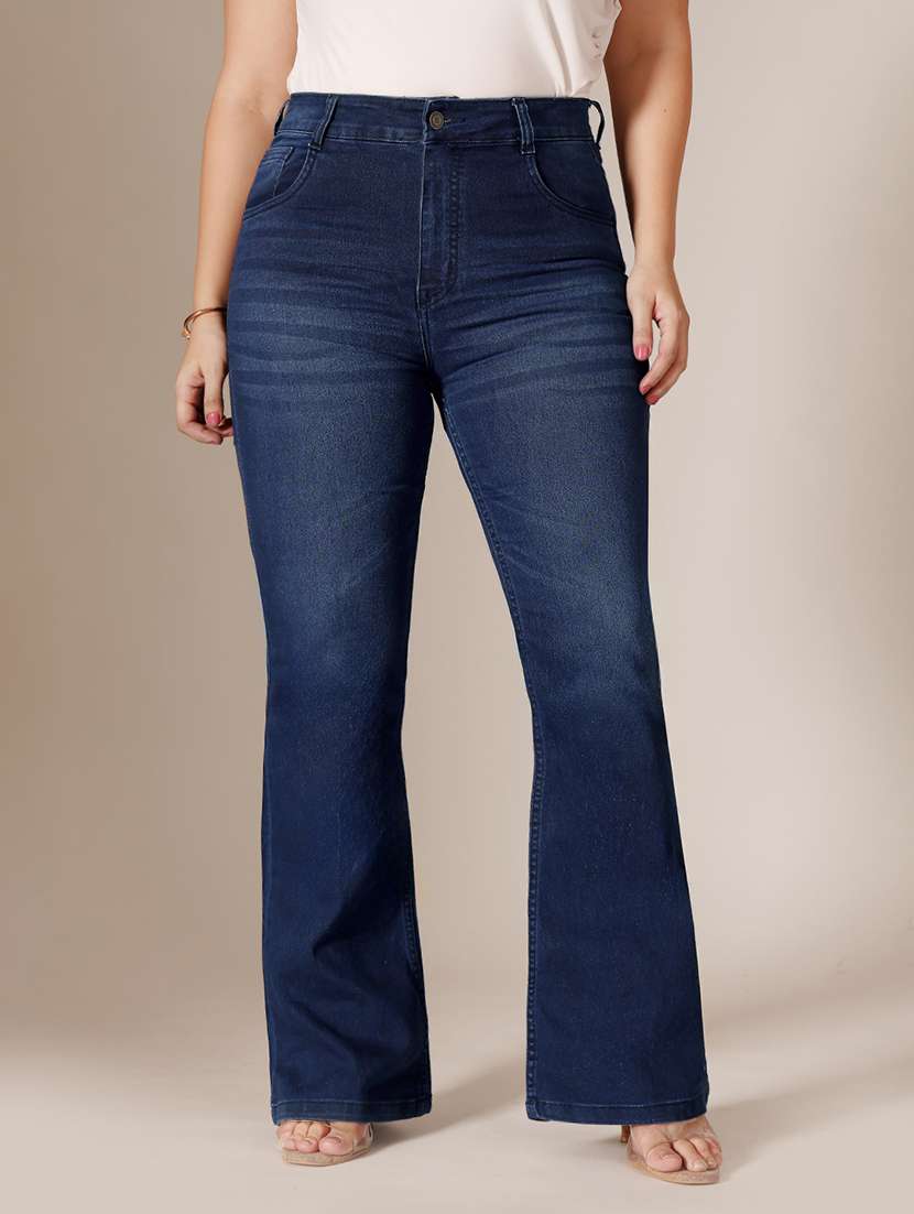 women washed high rise bootcut jeans - 22511316 -  Standard Image - 2