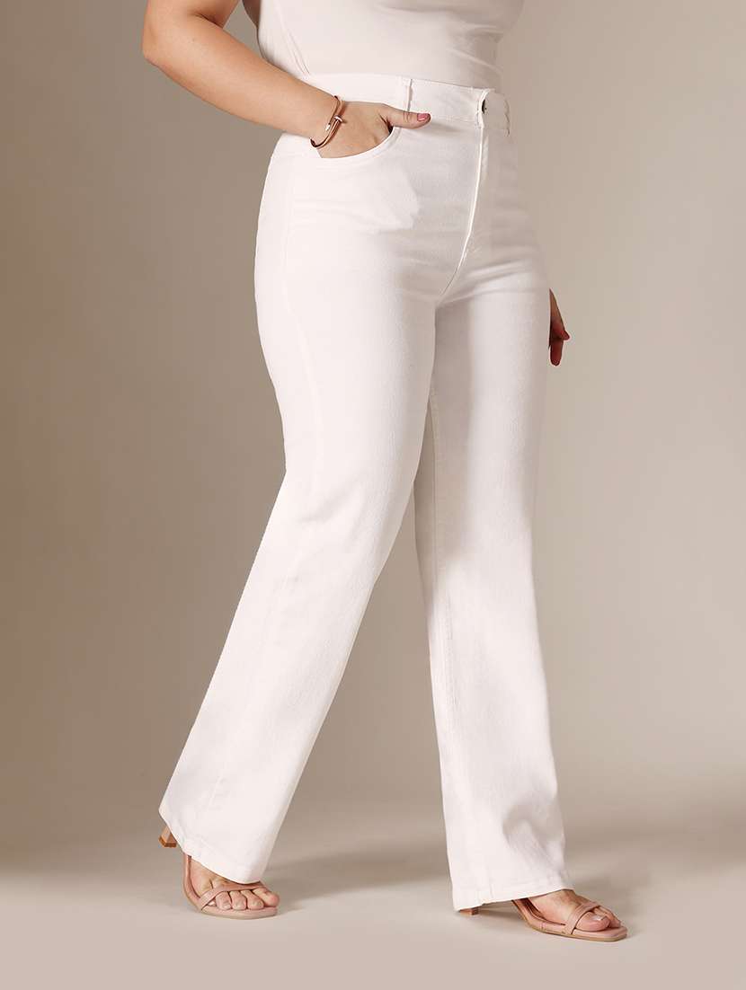 Women Solid High Rise Straight Fit Jeans - 22511317 -  Standard Image - 2
