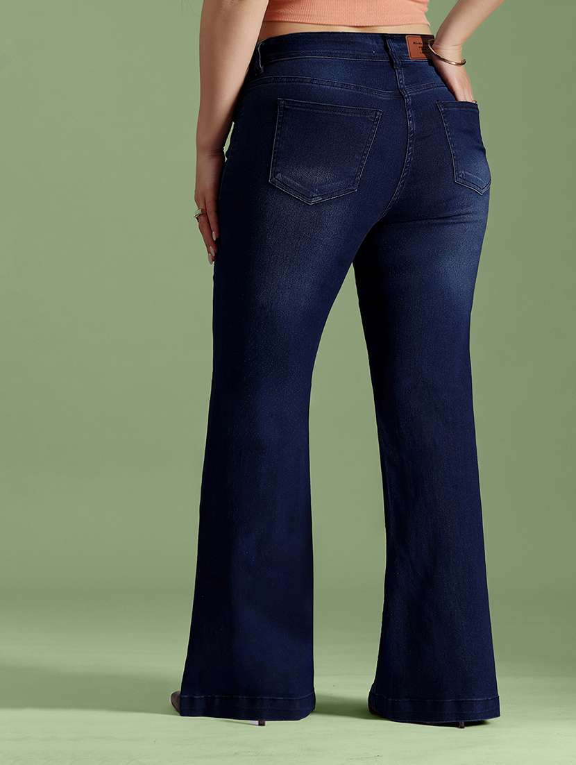 women washed high rise bootcut jeans - 22511328 -  Standard Image - 2
