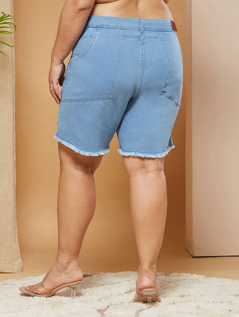 women solid high rise bermuda shorts - 22511381 -  Standard Image - 2