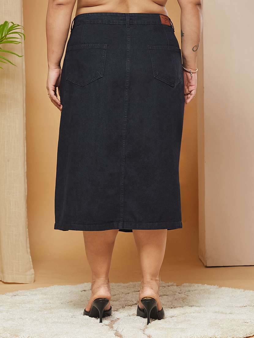women solid high rise straight skirt - 22511391 -  Standard Image - 2
