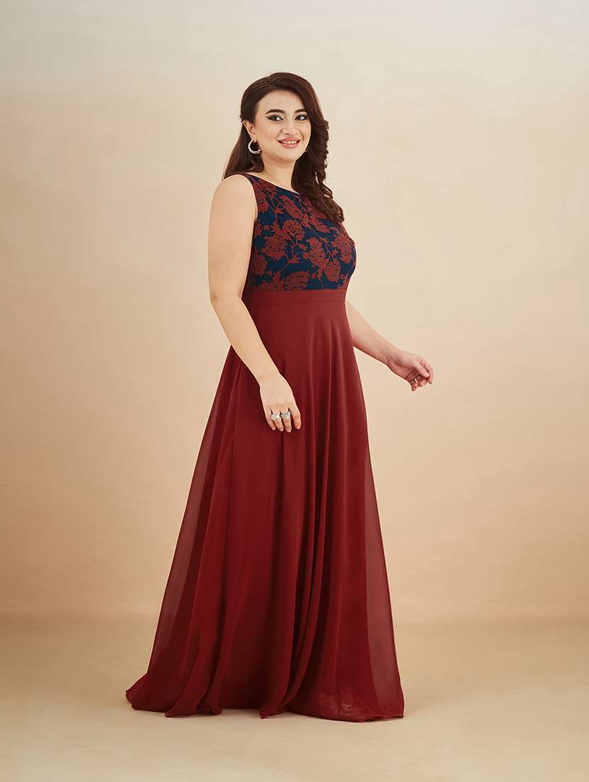 Women Self Design Sleeveless Fit And Flare Dress - 22511536 -  Standard Image - 2