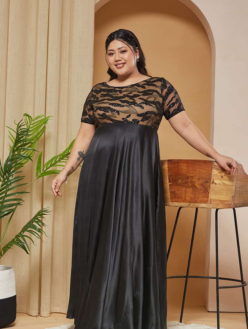 Women Embroidered Short Sleeves Gown - 22511565 -  Standard Image - 2