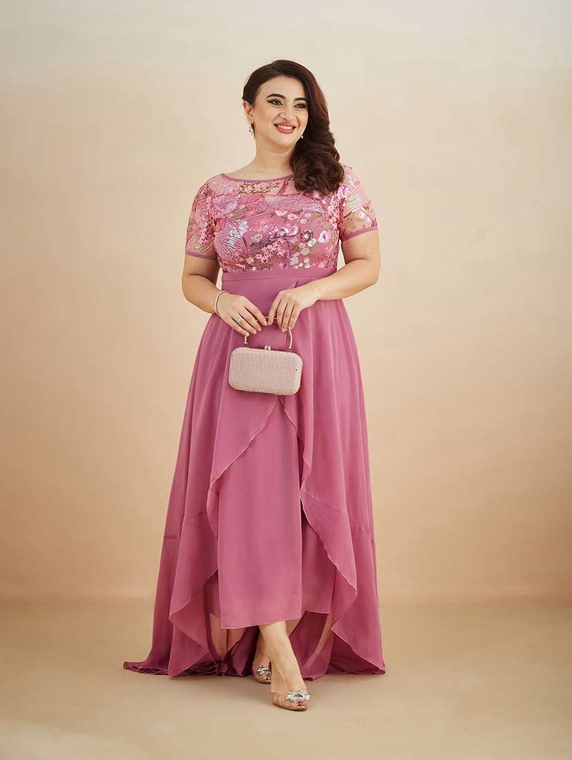women embroidered short sleeves layered dress - 22511626 -  Standard Image - 2