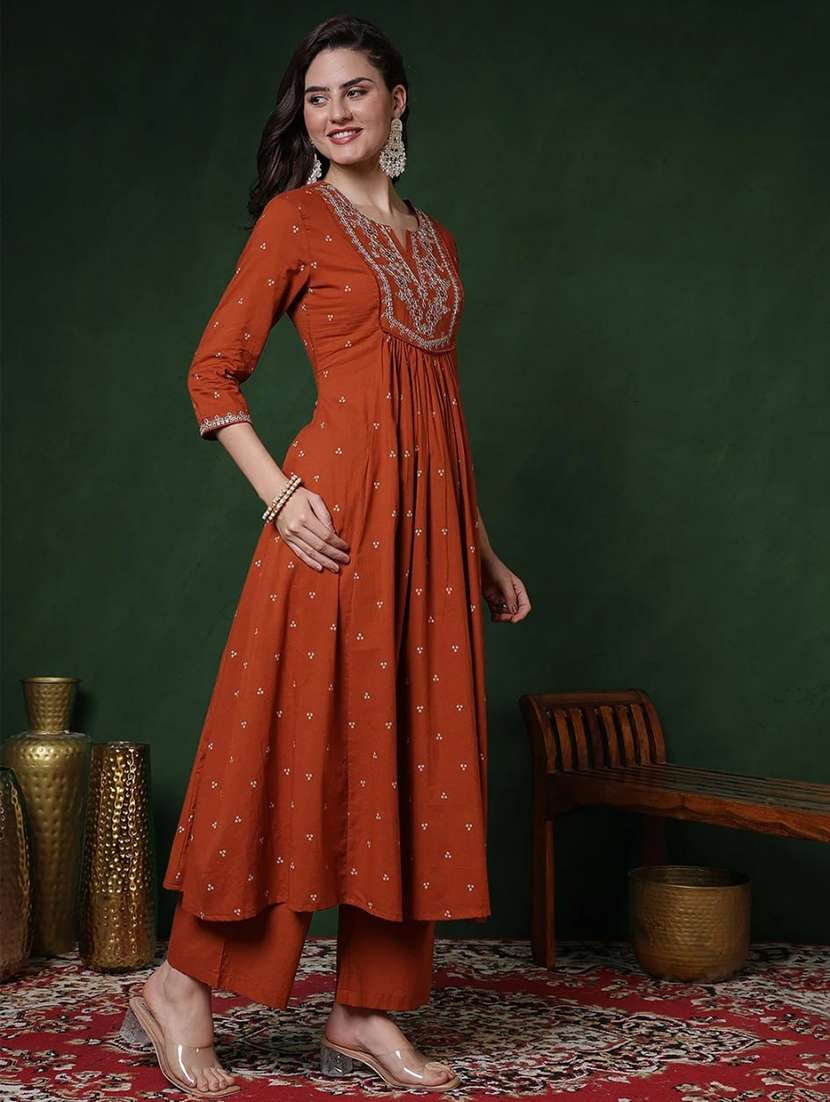 women embroidered three quarter sleeve kurta pant with dupatta set - 22511760 -  Standard Image - 2