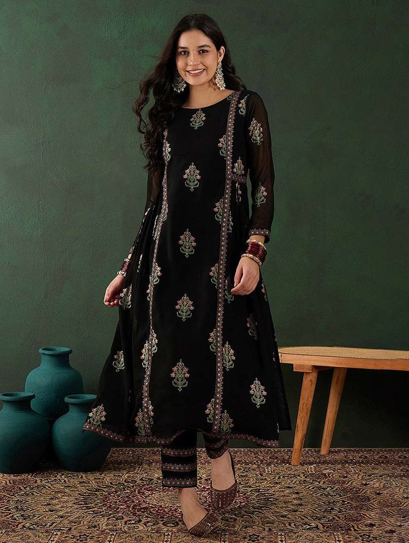 women embroidered long sleeve kurta pant set - 22511764 -  Standard Image - 2