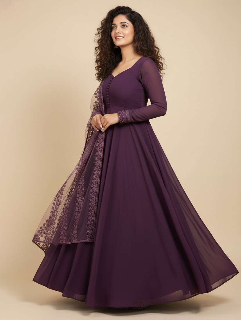 women solid long sleeve kurta dupatta set - 22511770 -  Standard Image - 2