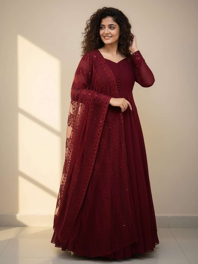 women solid long sleeve kurta dupatta set - 22511771 -  Standard Image - 2