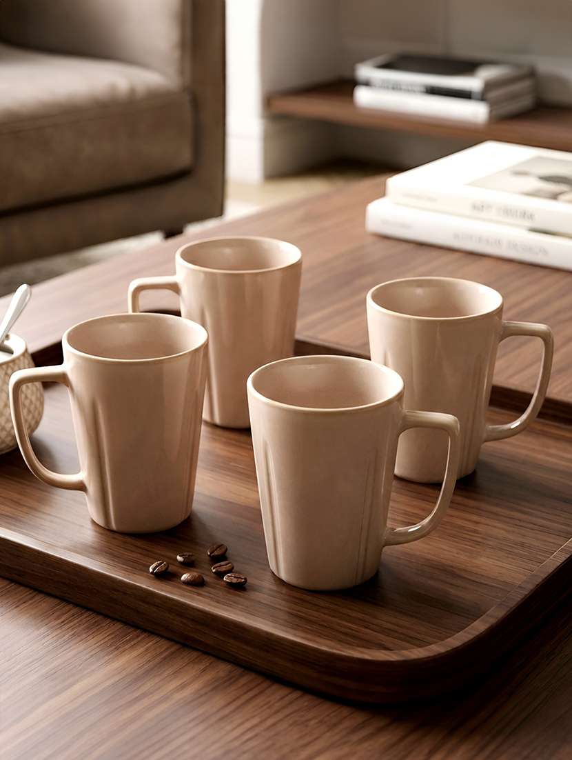 moody panda elegant collection | mug set of 4 | coffee mug | milk mug | porcelain mugs | 300ml | designer mugs | large | peach - 22511777 -  Standard Image - 2