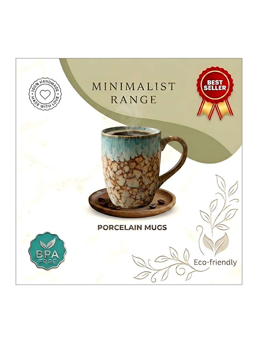 moody panda elegant collection | mug set of 4 | coffee mug | milk mug | porcelain mugs | 300ml | large | multicolor - 22511779 -  Standard Image - 2
