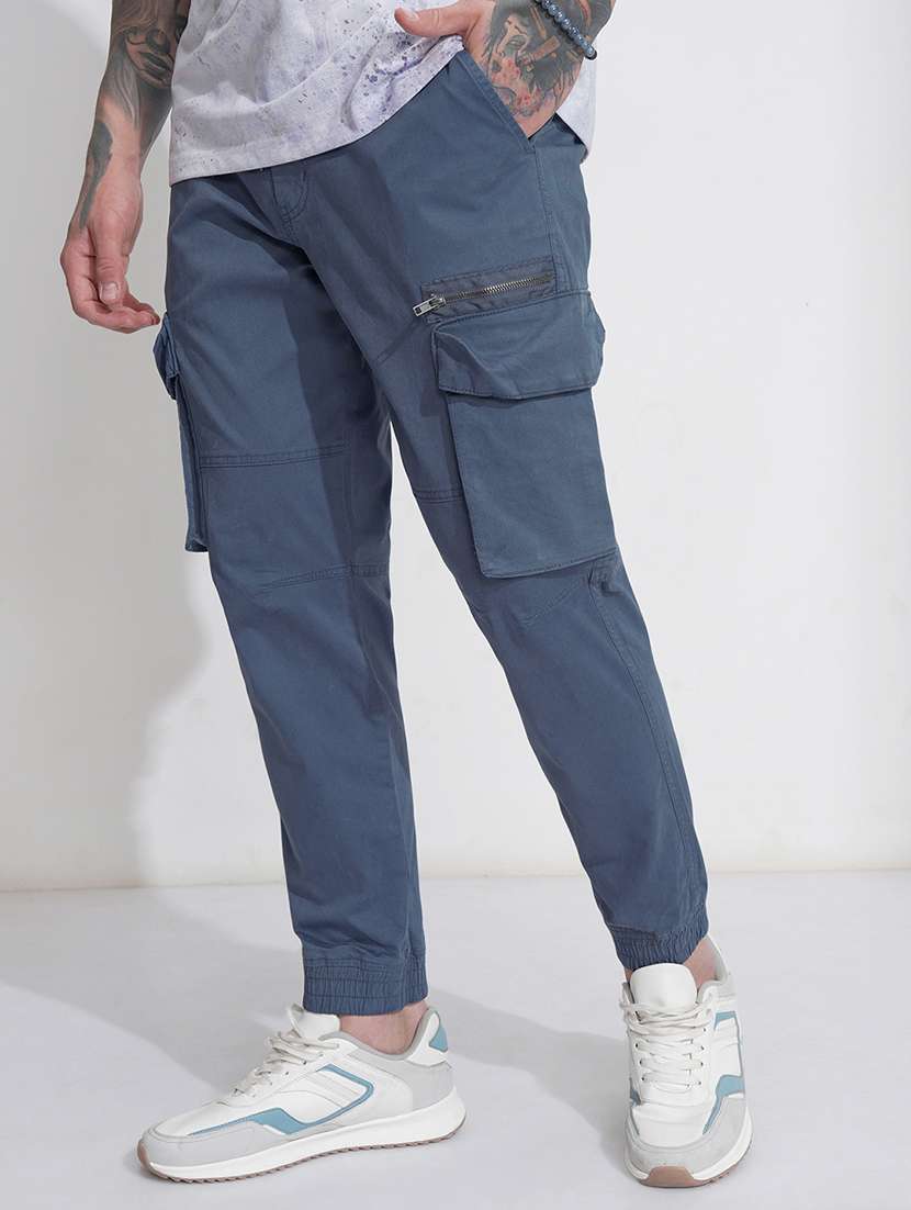 men solid mid rise regular fit jogger - 22511791 -  Standard Image - 2