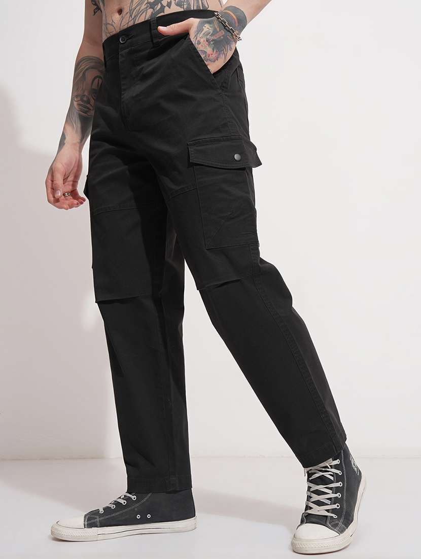 men solid mid rise regular fit cargo  - 22511796 -  Standard Image - 2