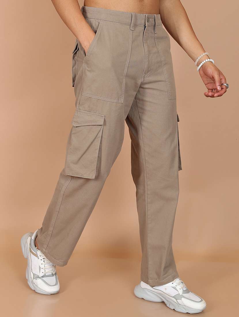 men solid mid rise regular fit cargo  - 22511809 -  Standard Image - 2