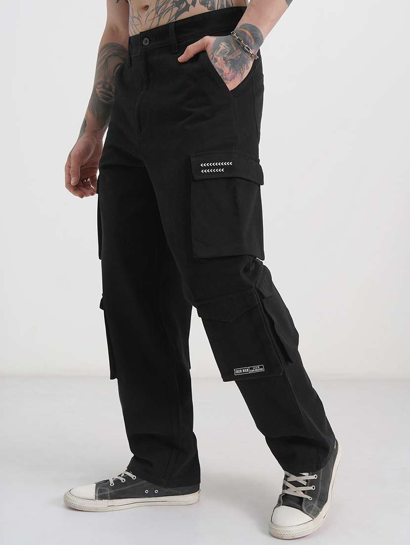 men solid mid rise relaxed fit cargo  - 22511813 -  Standard Image - 2