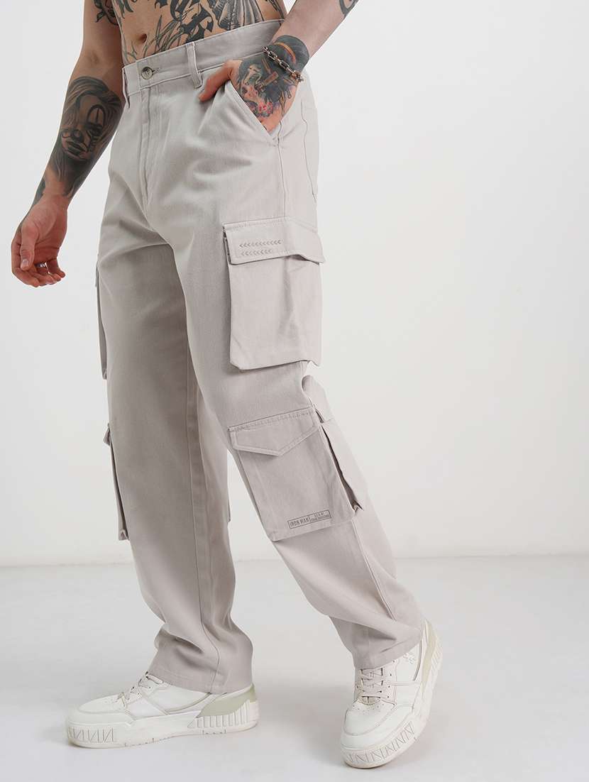 men solid mid rise relaxed fit cargo  - 22511814 -  Standard Image - 2