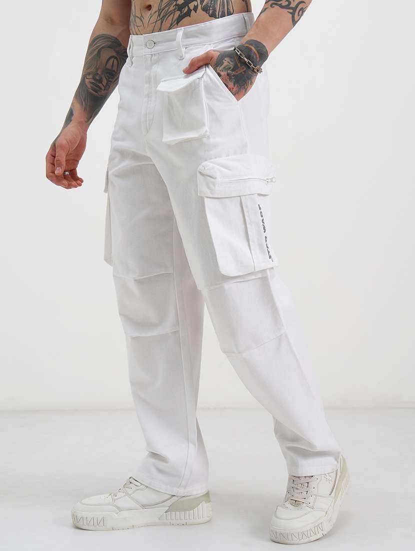 men solid mid rise relaxed fit cargo  - 22511817 -  Standard Image - 2